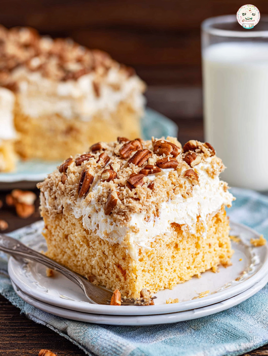 Butter Pecan Praline Poke Cake