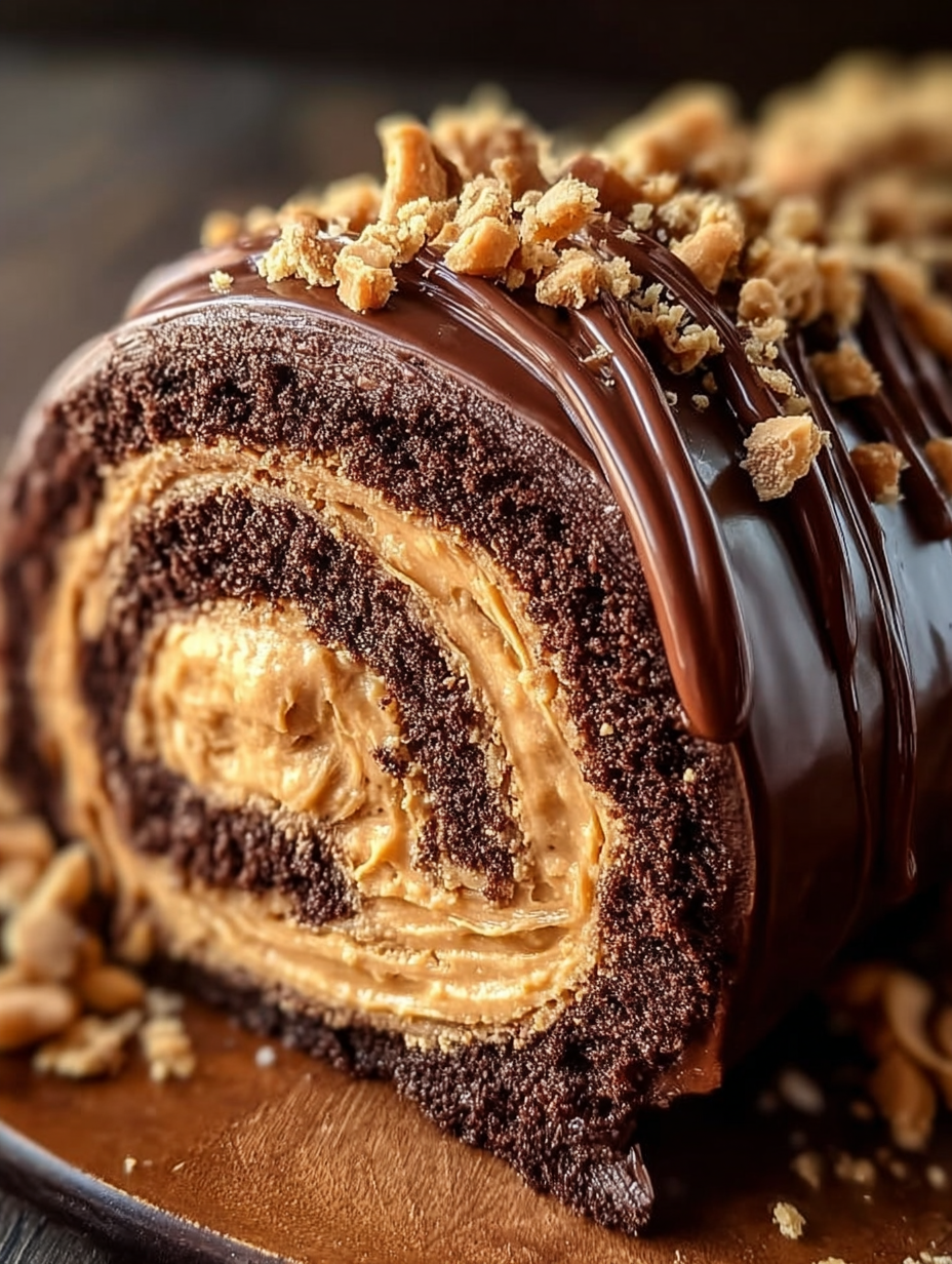Peanut Butter Cup Chocolate Roll