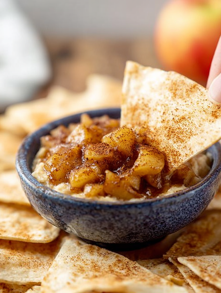 Apple Pie Dip with Cinnamon Sugar Chips