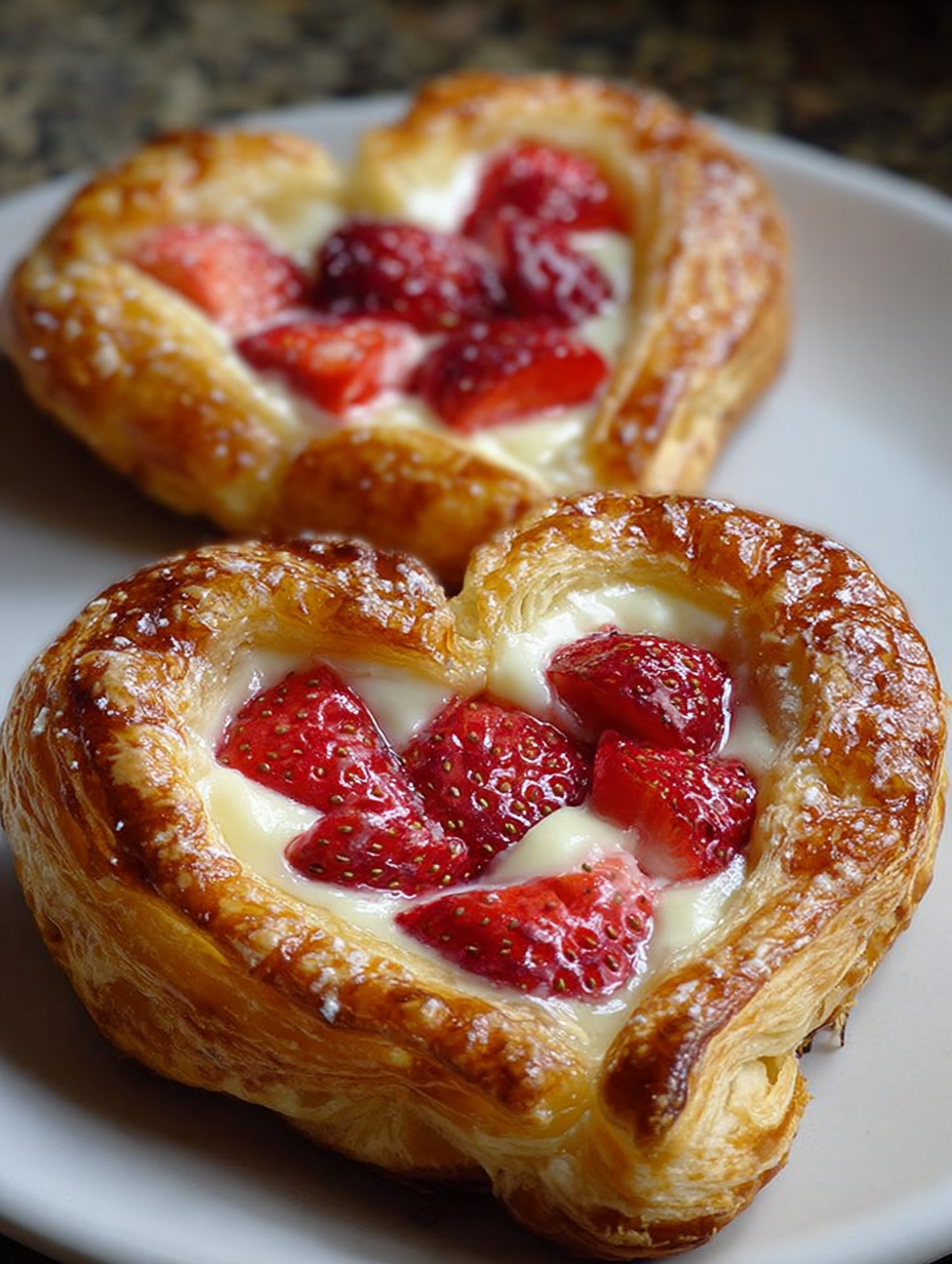 Strawberry Cream Cheese Heart Danishes