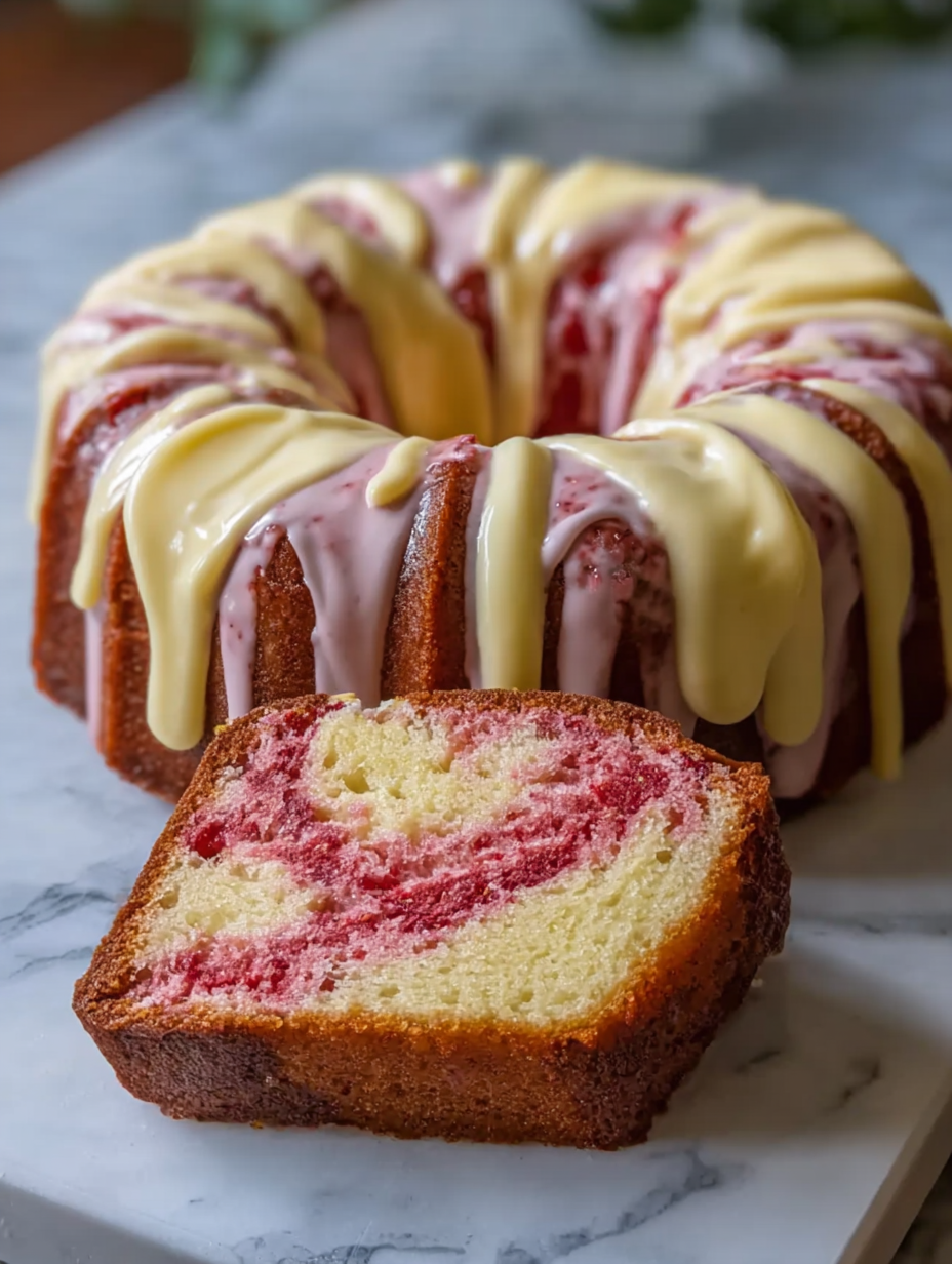 Strawberry Milkshake Pound Cake